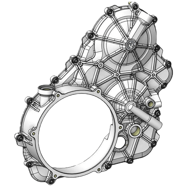 Aluminijski motorni kućište desno s titanskim vijcima Motocorse Ducati Panigale V4/S/R (18-24) 