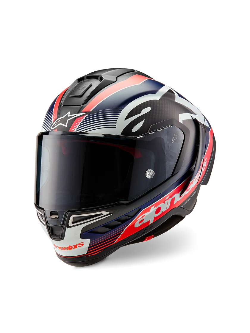Alpinestars Supertech R10 Team kaciga Carbon Carb Crvena Fluo Tamnoplava Mat 8200224-1383 