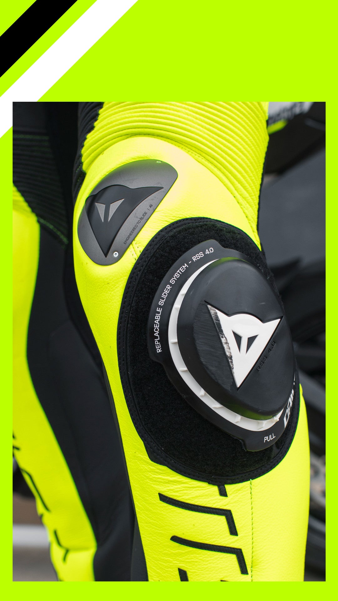 Dainese Audax D-ZIP jednocjeleni Kožno odijelo – Perforirani trkaći kombinezon | Muški | Crna/Neon Žuta 
