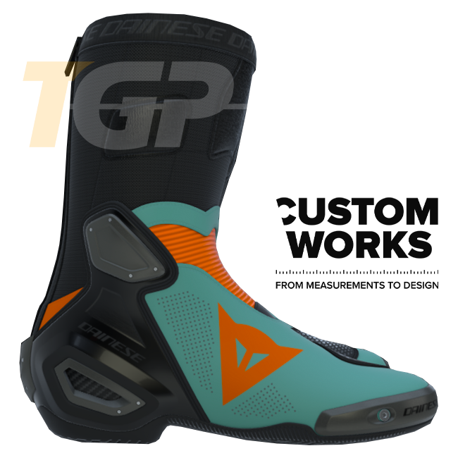 Dainese Axial 2 Air Racing i ceste moto čizme | Muške | Fluo narančasta / Sardinski morsko plava | Custom Works 