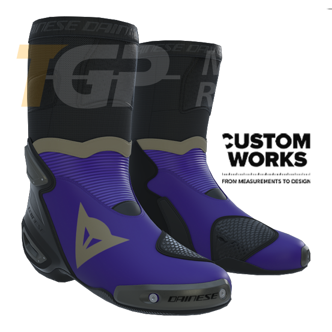 Dainese Axial 2 Racing i ulične motociklističke čizme | Muške | Ljubičasta / Magnezij | Custom Works 