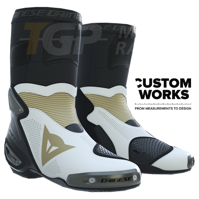 Dainese Axial 2 Air racing i cestovne motociklističke čizme | Muškarci | biserno bijela / magnezij | Custom Works 
