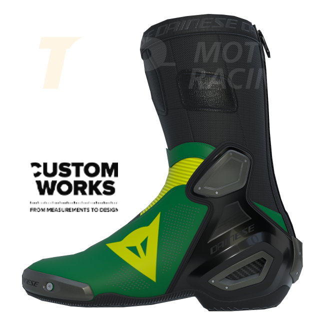 Dainese Axial 2 Air racing i cestovne motociklističke čizme | Muškarci | šumsko zelena / žuta | Custom Works 