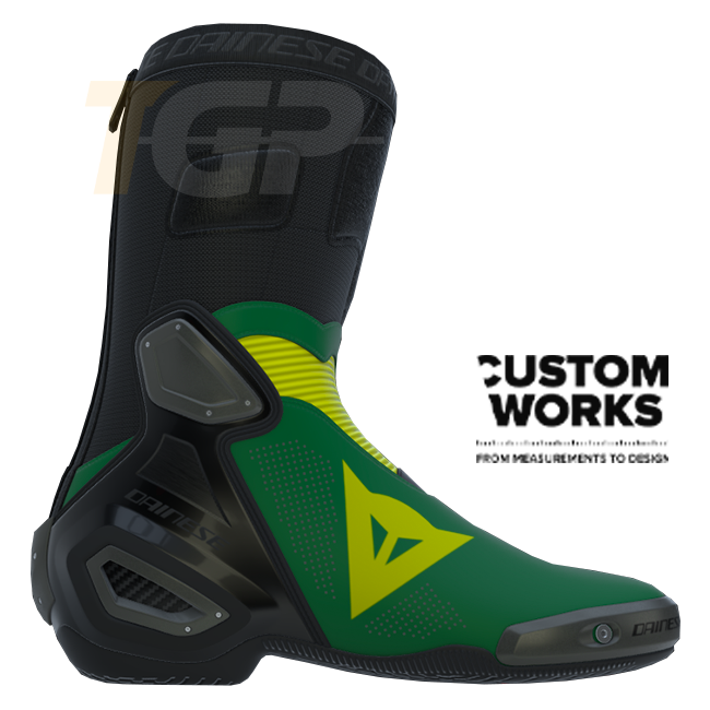 Dainese Axial 2 Air racing i cestovne motociklističke čizme | Muškarci | šumsko zelena / žuta | Custom Works 