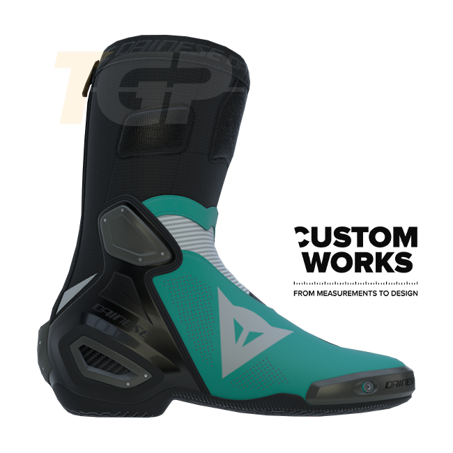 Dainese Axial 2 Air Racing i cestovne motociklističke čizme | Muškarci | Sardinia Sea plava / bijela | Custom Works 