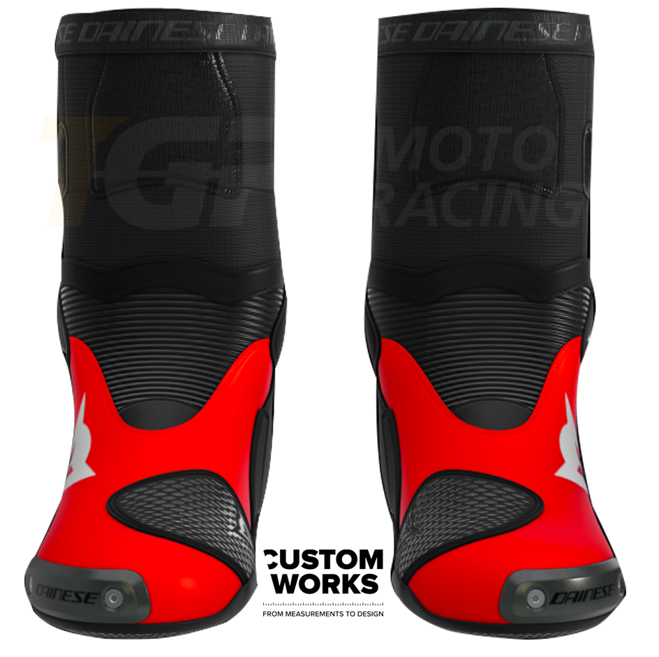 Dainese Axial 2 Racing i cestovne motociklističke čizme Marco Bezzecchi Replica 2026 | Muškarci | Fluo crvena / crna | Custom Works 