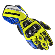 Spidi Carbo Track Evo Racing motociklističke kožne rukavice | Muške | Plava/Žuta | A203477 