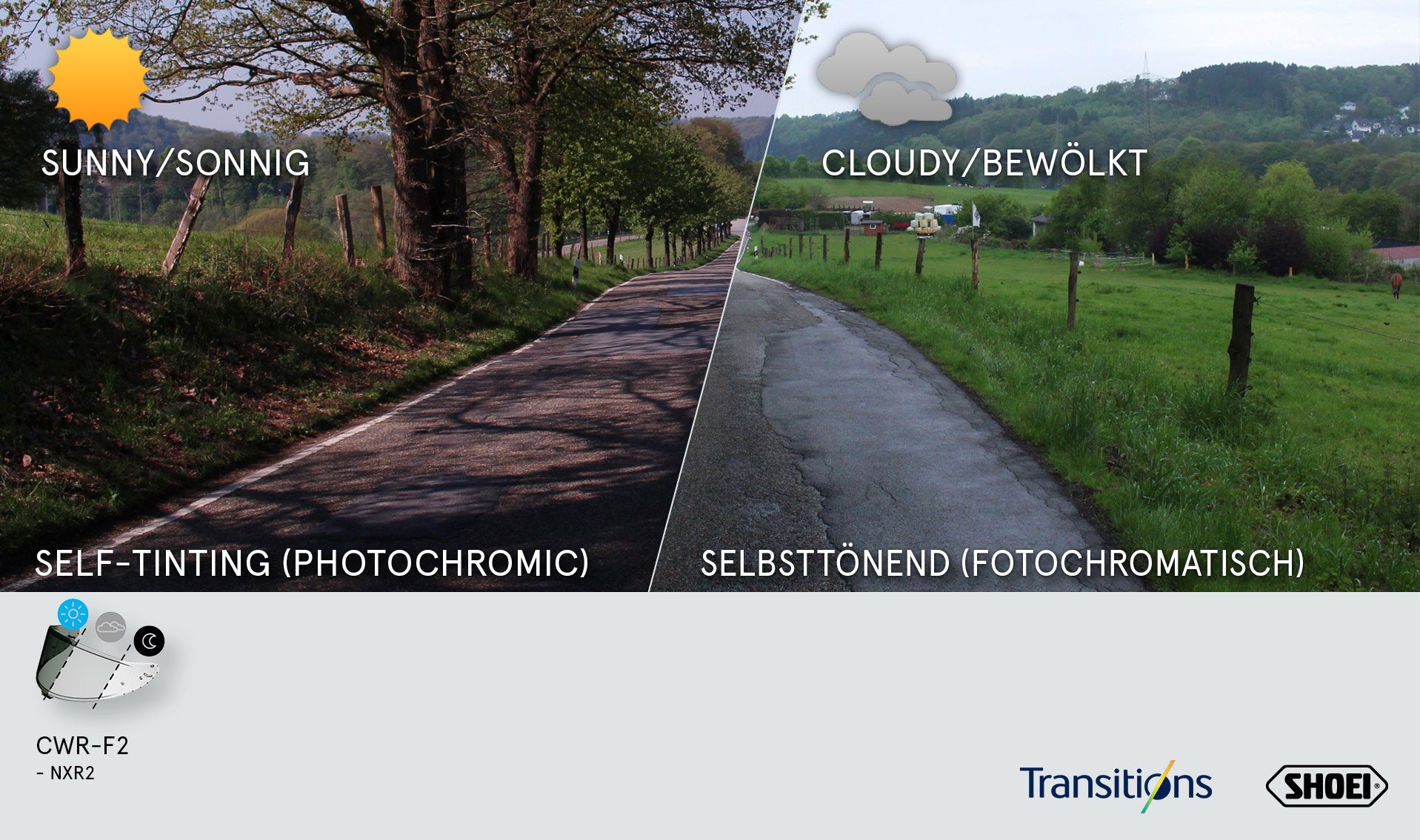 Shoei Vizir X-SPR PRO (CWR-F2PN) Fotochromatski Samo-tamni Adaptivni 