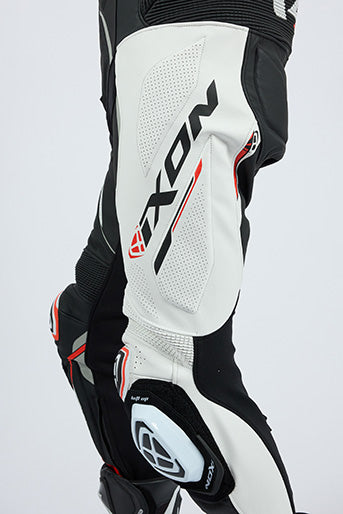 IXON Demonio Einteiler Kožno odijelo – Perforirano odijelo za trkače | Muškarci | Crno/Bijelo/Crveno 