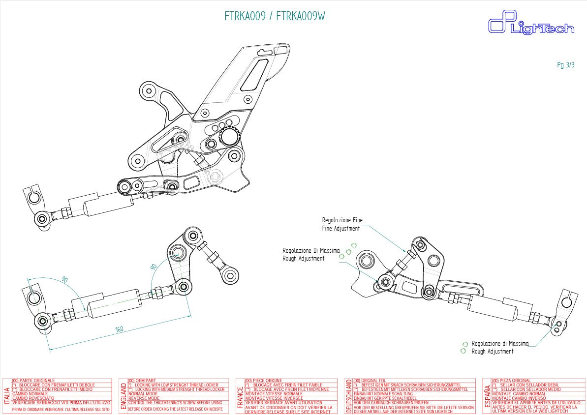 Sustav za prebacivanje LighTech za Kawasaki ZX-6R/636/RR (05-26) FTRKA009/W 
