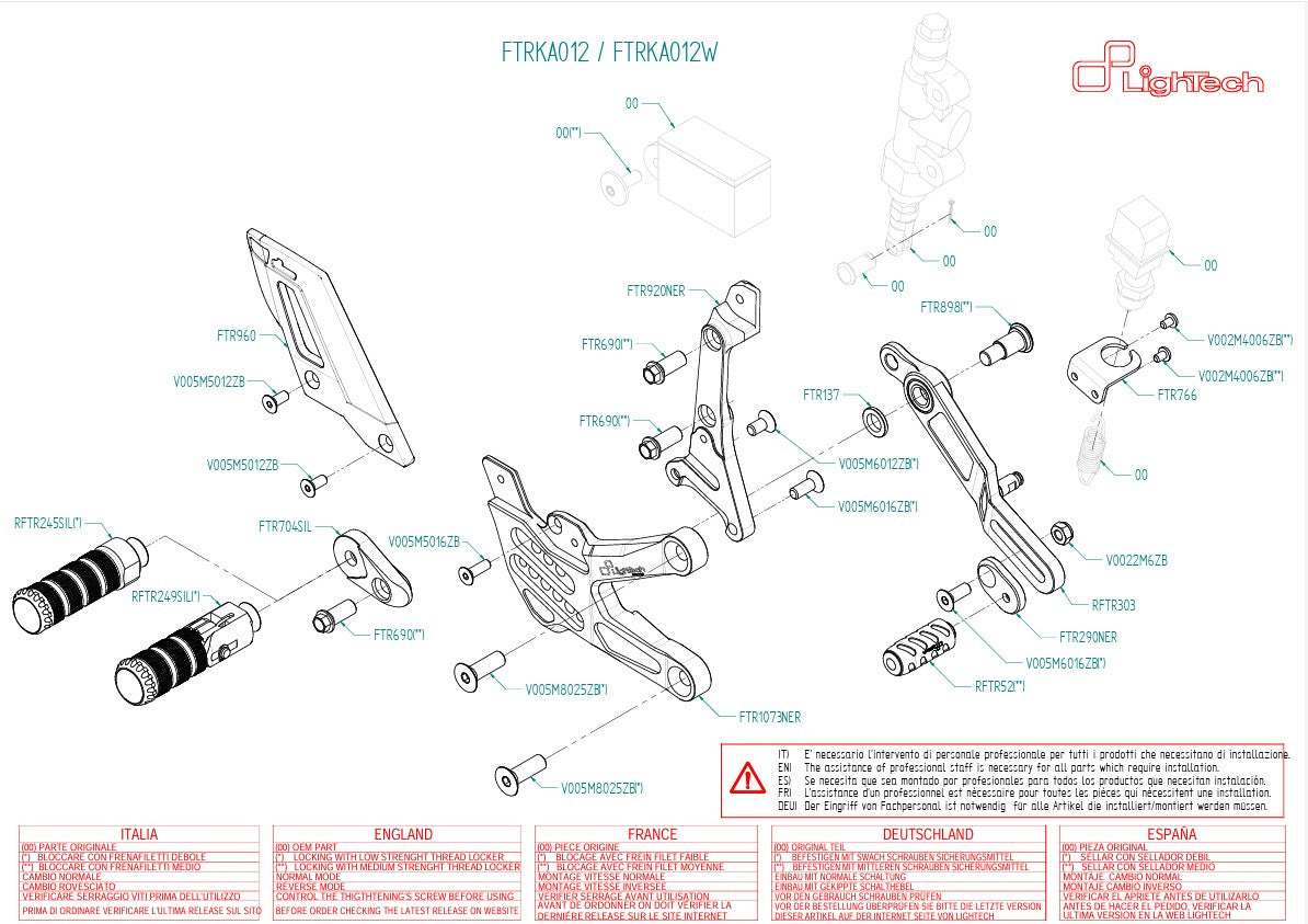 Sustav za prebacivanje LighTech obrnuti za Kawasaki ZX-10 R/RR (21-26) FTRKA012/W 