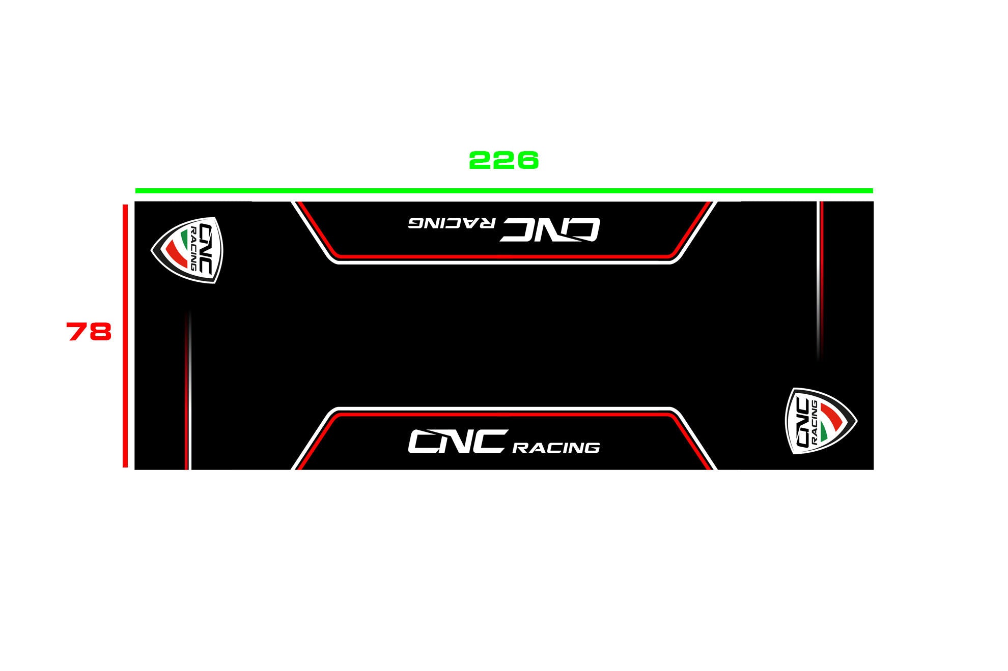 Motociklistički podni tepih za garažu i boks 226 x 80 cm CNC Racing GA016B 