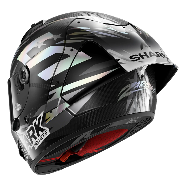 Shark Aeron GP FIM 2 Johann Zarco Winter Test 2026 Replica DAU HE4103 — Dreiviertelansicht von hinten