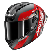 Shark Aeron GP FIM 2 MotoGP rot chrom DRU HE4180 — Dreiviertelansicht von vorn