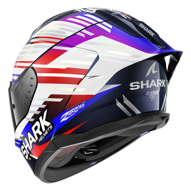 Shark Skwal Cup Johann Zarco GP de France 2026 Replica BUR HE6505 — Dreiviertelansicht von hinten