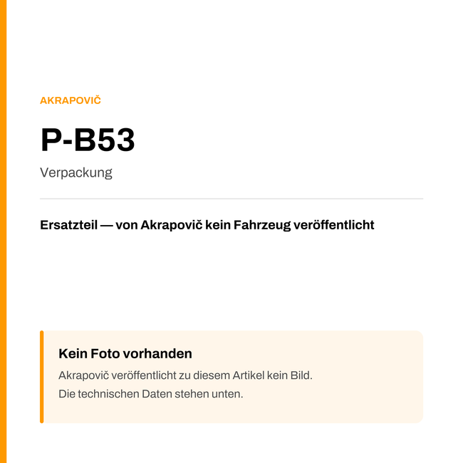 Akrapovic Verpackung P-B53 — Platzhalter, kein Herstellerfoto verfügbar