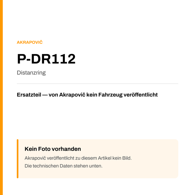 Akrapovic Distanzring P-DR112 — Platzhalter, kein Herstellerfoto verfügbar