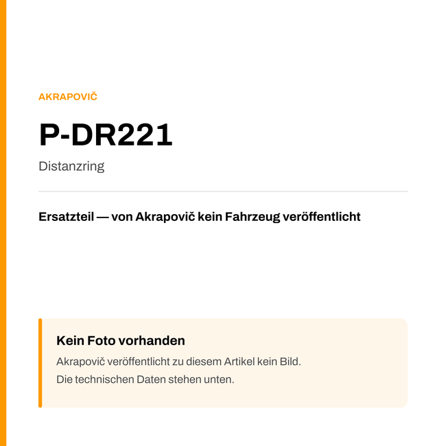 Akrapovic Distanzring P-DR221 — Platzhalter, kein Herstellerfoto verfügbar