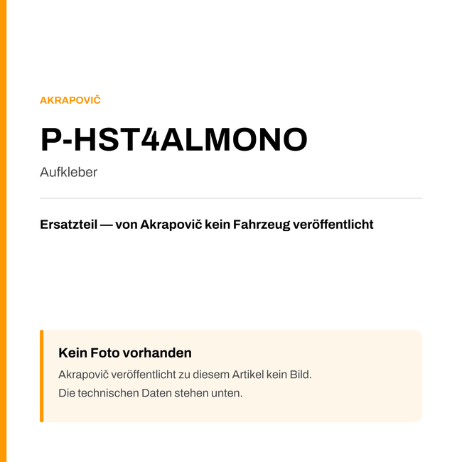 Akrapovic Aufkleber P-HST4ALMONO — Platzhalter, kein Herstellerfoto verfügbar