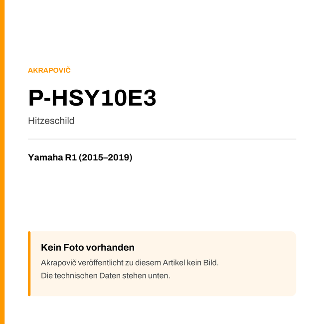 Akrapovic Hitzeschild Yamaha R1 (15-19) P-HSY10E3 — Platzhalter, kein Herstellerfoto verfügbar