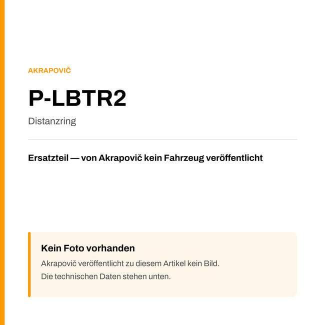 Akrapovic Distanzring P-LBTR2 — Platzhalter, kein Herstellerfoto verfügbar