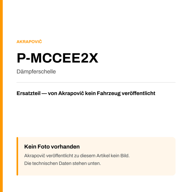 Akrapovic Dämpferschelle P-MCCEE2X — Platzhalter, kein Herstellerfoto verfügbar