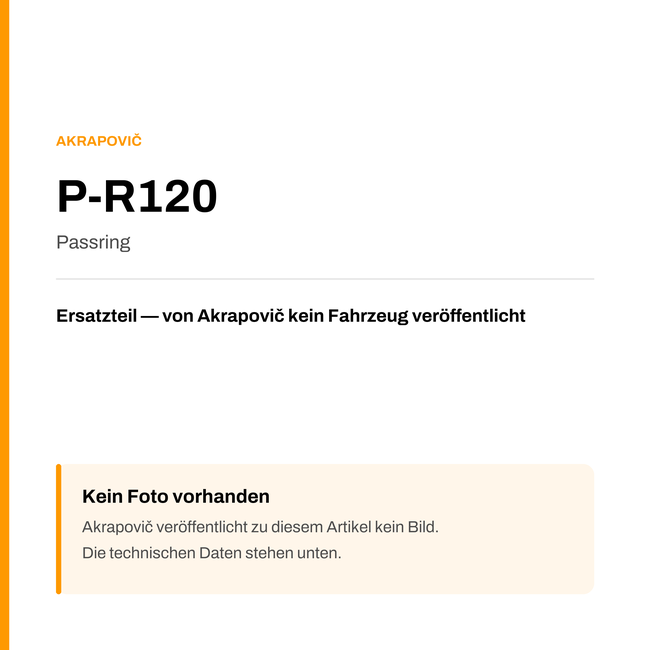 Akrapovic Passring P-R120 — Platzhalter, kein Herstellerfoto verfügbar
