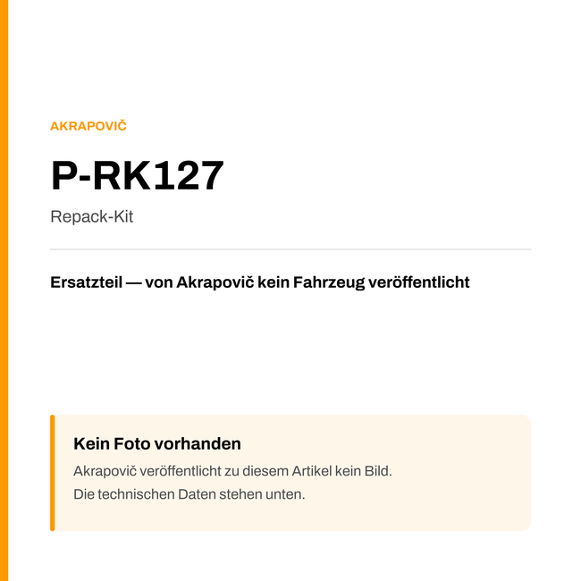Akrapovic Repack-Kit P-RK127 — Platzhalter, kein Herstellerfoto verfügbar
