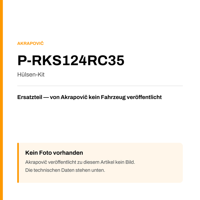 Akrapovic Hülsen-Kit P-RKS124RC35 — Platzhalter, kein Herstellerfoto verfügbar