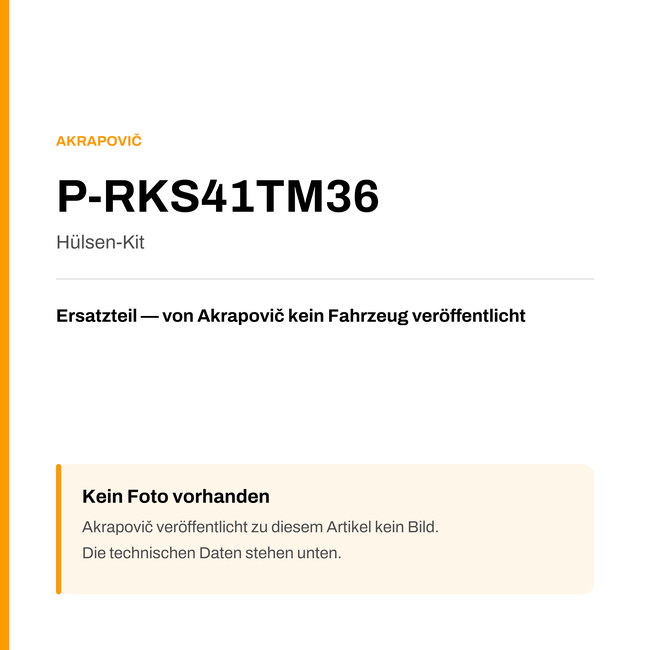 Akrapovic Hülsen-Kit P-RKS41TM36 — Platzhalter, kein Herstellerfoto verfügbar
