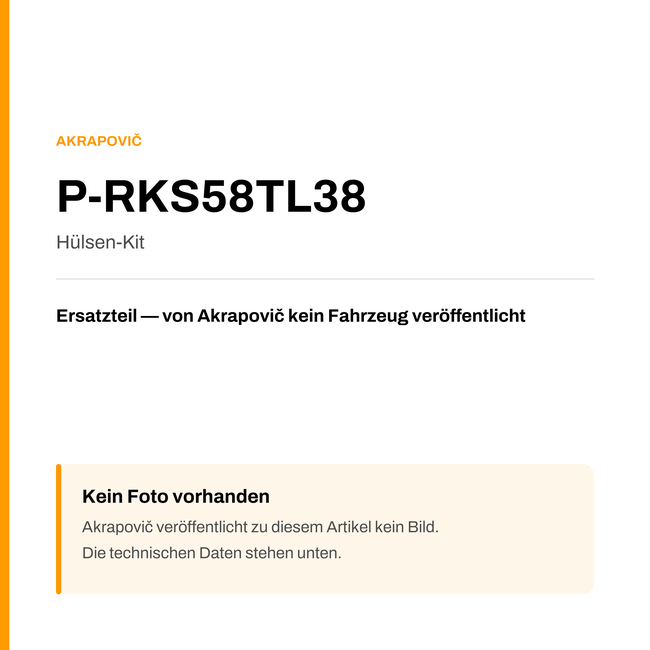 Akrapovic Hülsen-Kit P-RKS58TL38 — Platzhalter, kein Herstellerfoto verfügbar