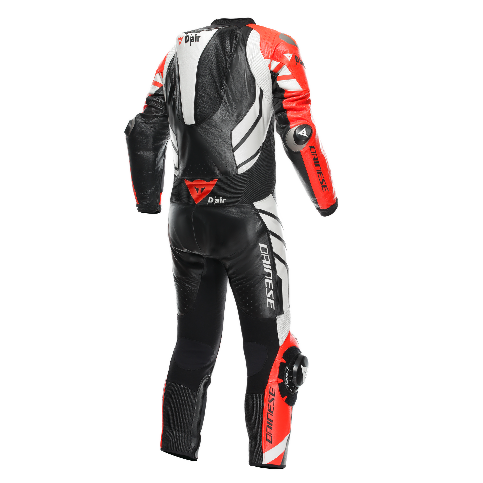 Dainese Mugello 3 D-AIR® kombinezon Kožno odijelo – Perforirani zračni jastučić za trkaće odijelo | Muški | Crna/Crvena 