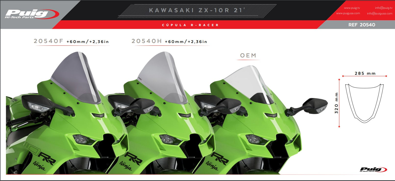 Puig R-Racer vjetrobran Kawasaki ZX-10R/RR (21-26) 20540 