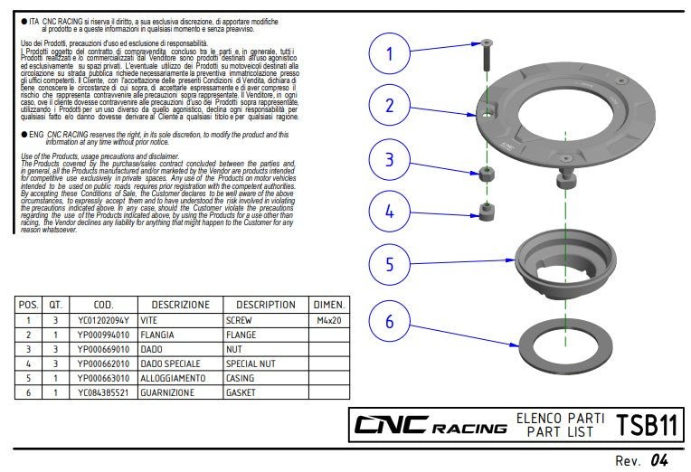 CNC Racing poklopac rezervoara Ducati Panigale V4/S/R (25-26) TSB11 