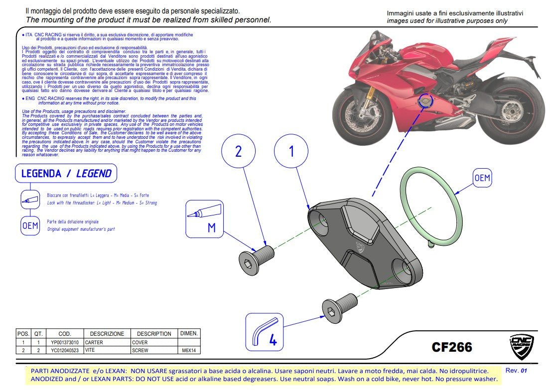 Poklopac paljenja / Poklopac za inspekciju vremena Pramac Racing Limited Edition CNC Racing Ducati Panigale V4/S (2025-2026) CF266PR 