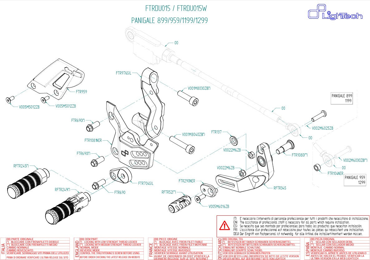 Sustav za upravljanje LighTech Ducati Panigale 1299/S (15-18) FTRDU015/W 