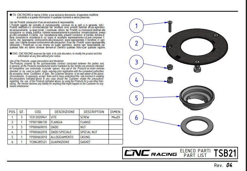 Poklopac rezervoara Carbon Pramac Racing Limited Edition CNC Racing Ducati Panigale V4/S/R (25-26) TSB21PR 