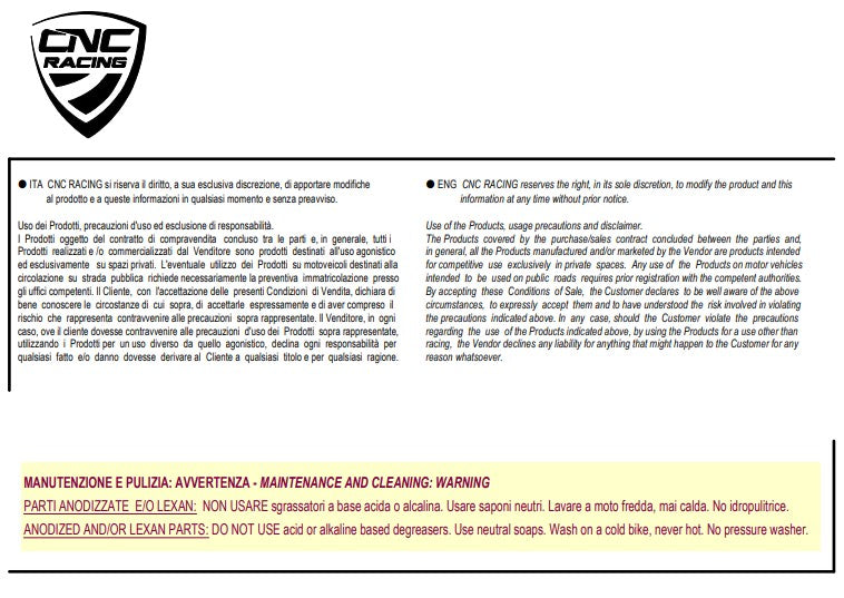 Poklopac rezervoara s brzim spojem Livery Tricolore CNC Racing Ducati Panigale V4/S/R (25-26) TS401R 