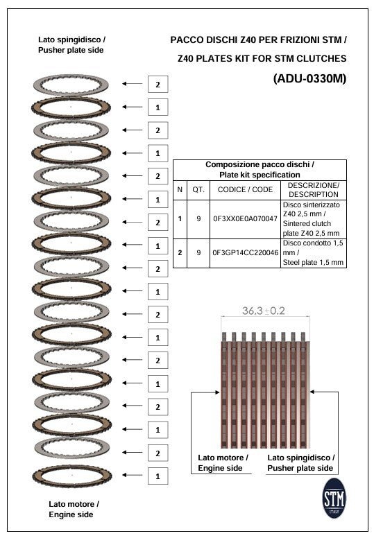 STM suhi spojni komplet BMW S1000RR K67 (19-26) KTT-2700 