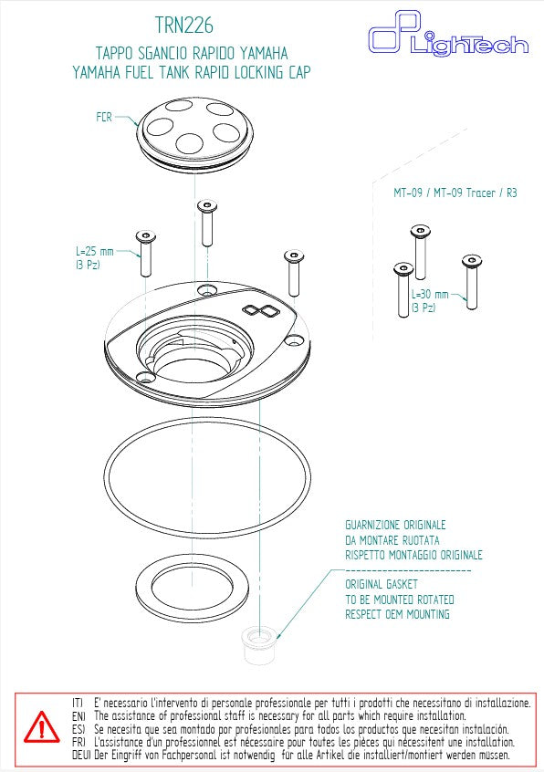 Poklopac rezervoara sa navojem LighTech Yamaha YZF-R7 (21-26) TRN226 