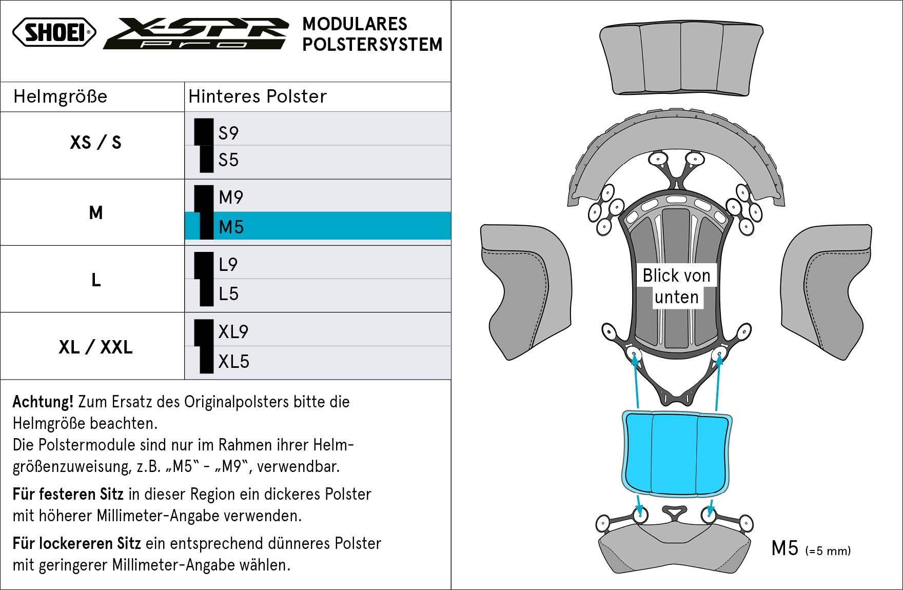 Shoei Stražnja podstava za glavu M5 (XPRO) Tip-P za X-SPR PRO 