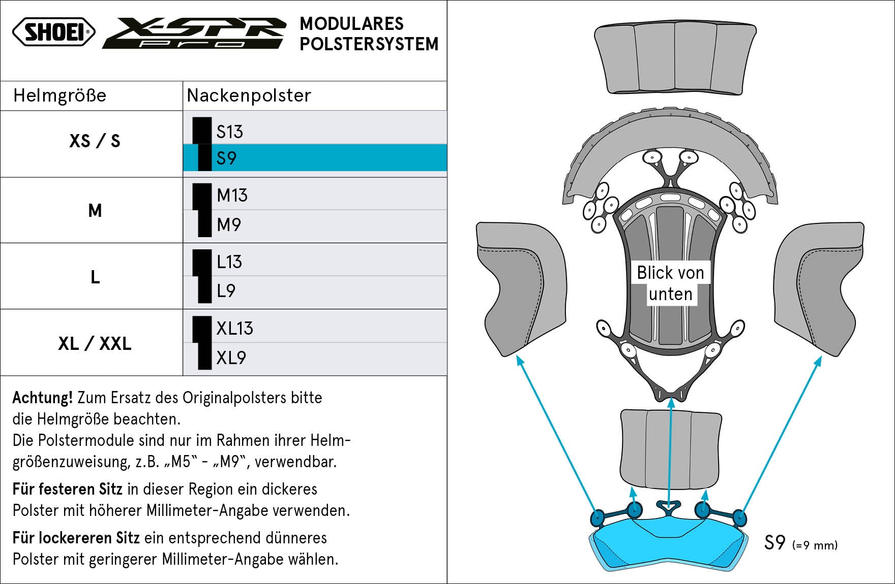 Shoei Podstava za vrat S9 (XPRO) Tip-P za X-SPR PRO 
