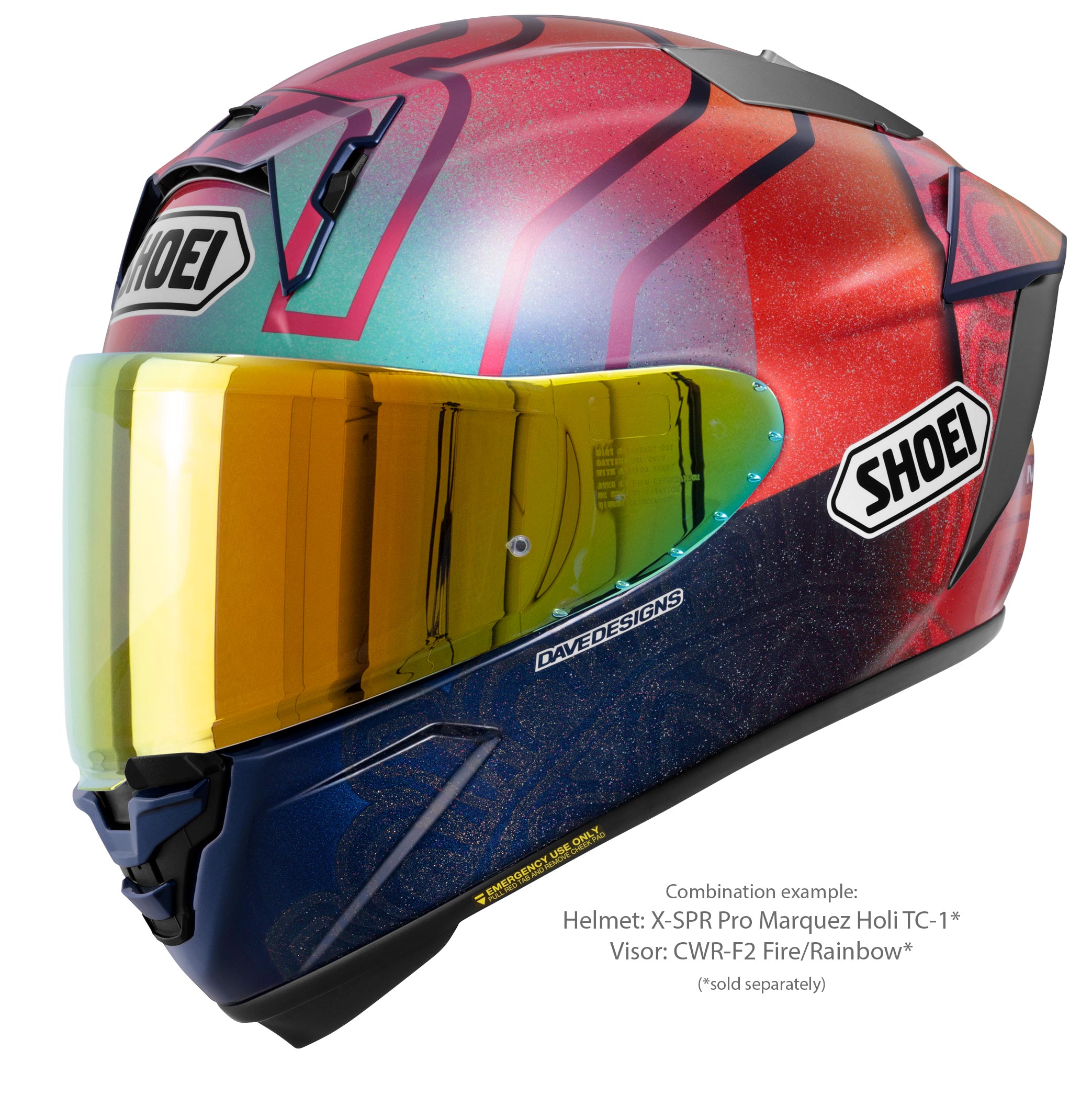 Shoei Vizir X-SPR PRO (CWR-F2PN) Rainbow Ogledalo 