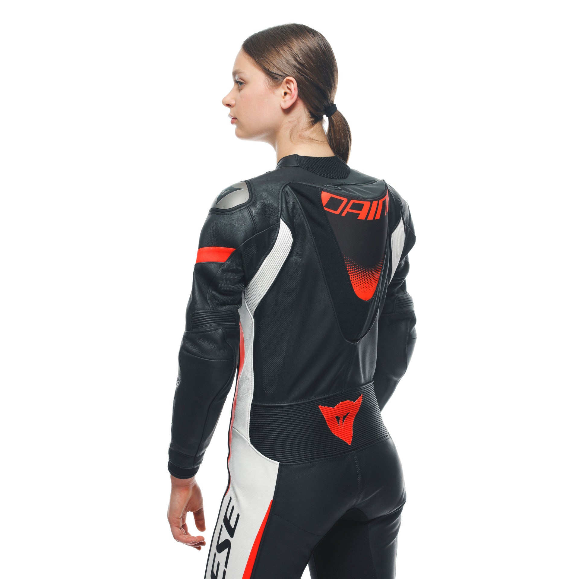 Dainese Grobnik Lady Kombinezon Kožno odijelo – Perforirani trkaći odijelo | Žene | Bijela/Crvena 