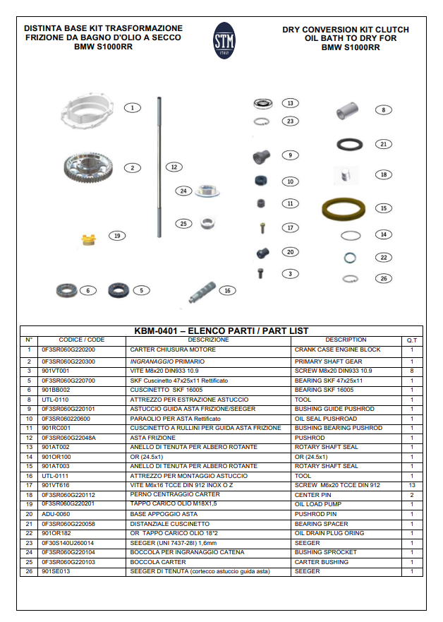 STM EVO GP suha spojka BMW S1000RR K46 (09-18) KTT-1300 