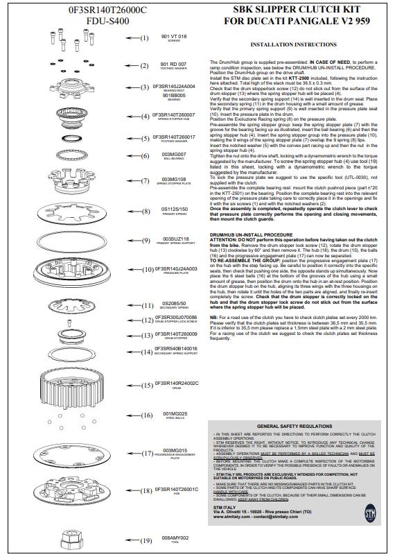 STM EVO SBK suha spojka Ducati Panigale V2 955 (20-24) KTT-2500 