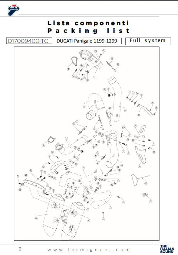 Termignoni kompletna ispušna sustava Force Ducati Panigale 1199/R/S (12-17) D17009400ITC 