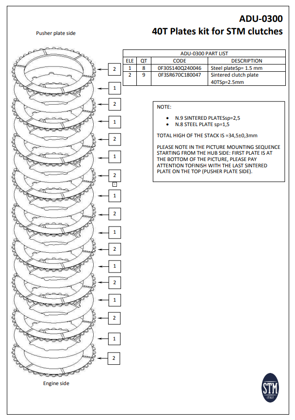 STM EVO GP suha spojka BMW S1000RR K46 (09-18) KTT-1300 