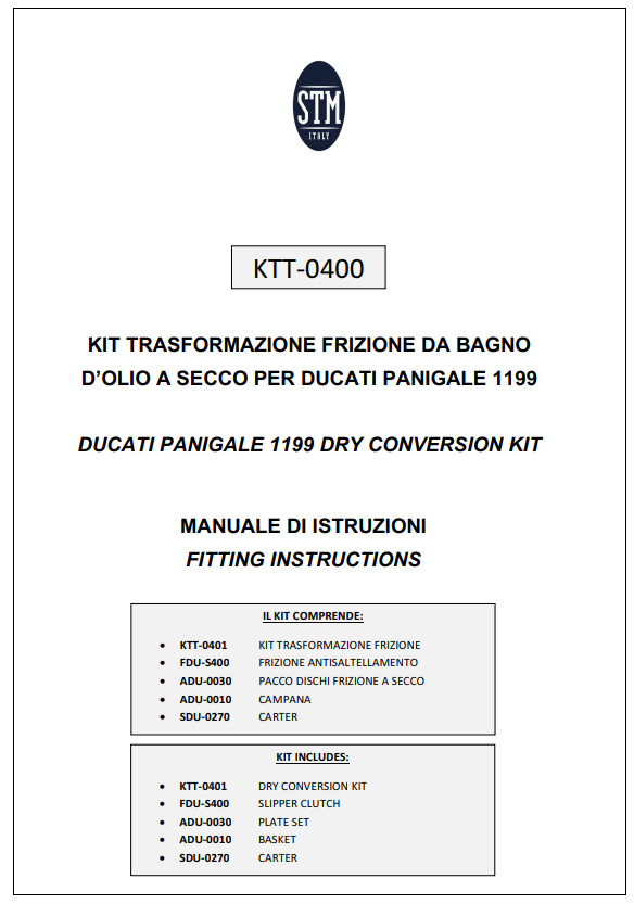 STM EVO SBK suha spojka Ducati Panigale 1199/1299 KTT-0400 