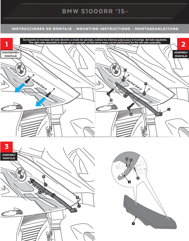 Puig Winglets Spojler Downforce BMW S1000RR K46 (15-18) 9767 